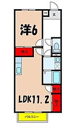 エスポワール星南 1LDKの間取図画像