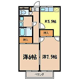 ハイツグリーンアイランド 2Kの間取図画像