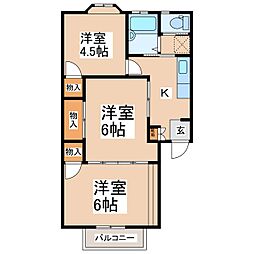 ガーデンハイツちくまC 3Kの間取図画像
