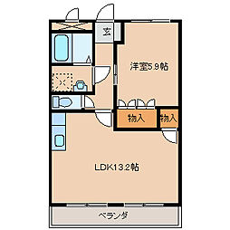 エバー・プレイス 2階1LDKの間取り