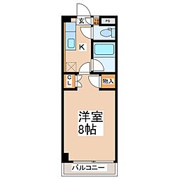 ドミール緑が丘 1Kの間取図画像