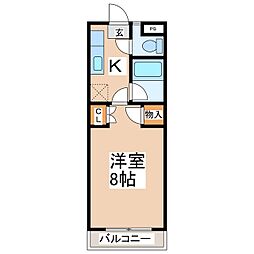 ドミール緑が丘 1Kの間取図画像