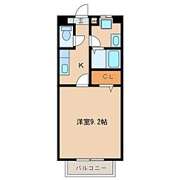ソフィア 1階1Kの間取り