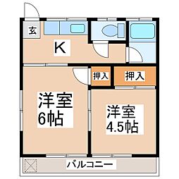 ZOZO　TOKIDA 2階2Kの間取り