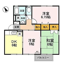 アスティオンA 3DKの間取図画像