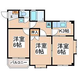 ルピナス 3Kの間取図画像