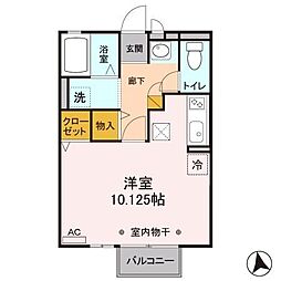 グランサンク ワンルームの間取図画像