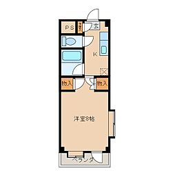 サン・シャトー国分Y 1Kの間取図画像