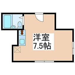 グリーンウエスト ワンルームの間取図画像