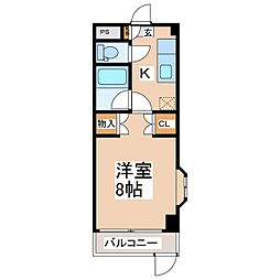 さくら小径 1Kの間取図画像