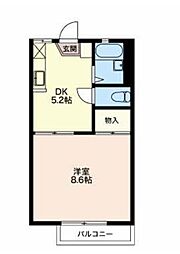 WELLCRIBTOKIWAGI 1DKの間取図画像