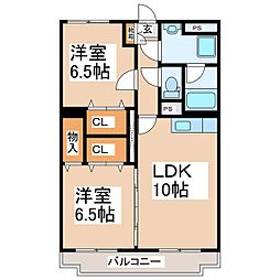 フローラル・ヴィレッジ 2LDKの間取図画像