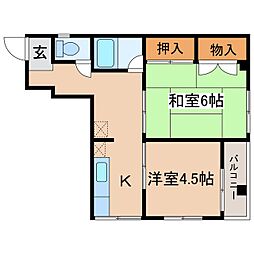 ネオトピア中央 2Kの間取図画像