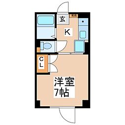 DERTRAUM夢 1Kの間取図画像