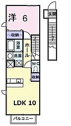 グランデュール城北K 1LDKの間取図画像