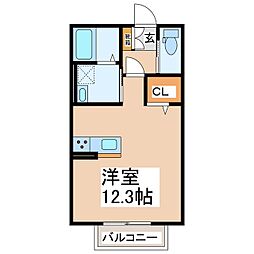シャン・カマラードF ワンルームの間取図画像