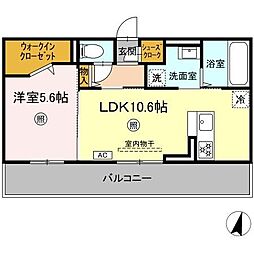 Flore 1LDKの間取図画像