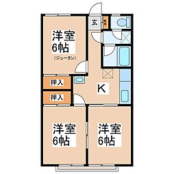 篠原マンション 3Kの間取図画像