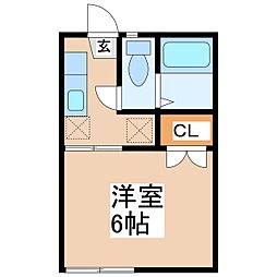 フォーブル石井 1Kの間取図画像