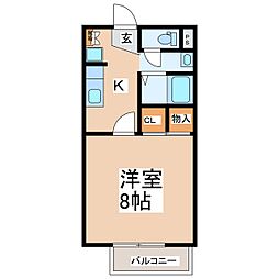 サープラス三好 1Kの間取図画像