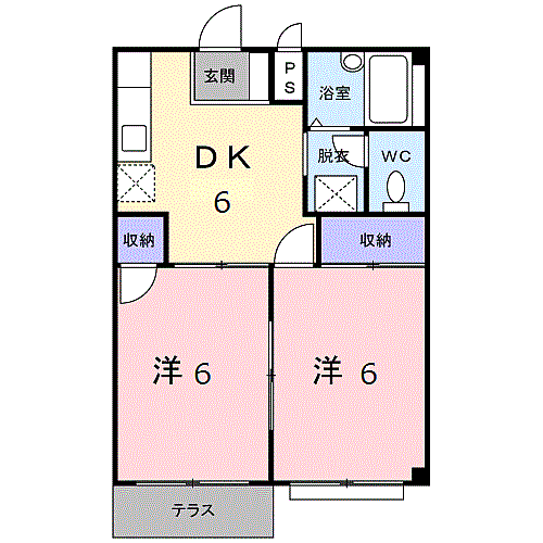 エルディム花崎 105｜静岡県富士市青葉町(賃貸アパート2DK・1階・39.73㎡)の写真 その2