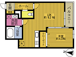 アテレーゼＯＮＥ三川 1階1LDKの間取り