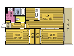 ＡＤＹ・ＮＥＸＴ 2階2LDKの間取り