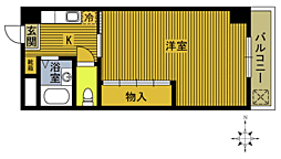 ぱるまんシャト− 3階1Kの間取り