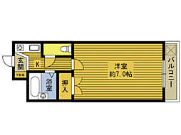 松岡コーポ 1階1Kの間取り