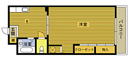 グリーンビル乙津 1Kの間取図画像