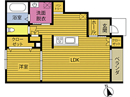 With niko 1LDKの間取図画像