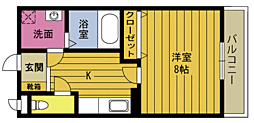 アーバン・キムズ 1Kの間取図画像