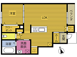 With nico 1LDKの間取図画像
