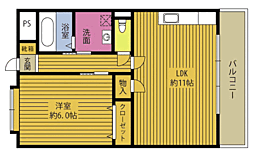 アベニュー千 1LDKの間取図画像