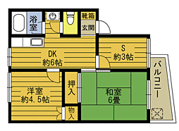 グリーンビル三佐 2SDKの間取図画像
