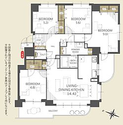グランジュール新札幌ノースヒル 4LDKの間取図画像