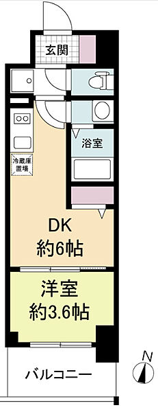 大阪府大阪市福島区吉野1丁目(賃貸マンション1DK・8階・23.99㎡)の写真 その2