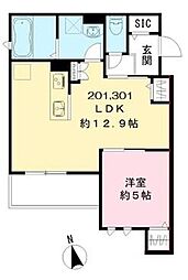 TamadenishiParkVieuno 1LDKの間取図画像