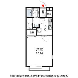 リヴェール美・美 1Kの間取図画像