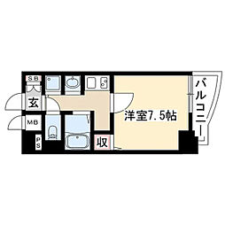 プレサンス泉アーバンゲート 1Kの間取図画像