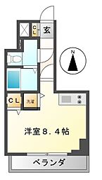 リベール名駅南 8階ワンルームの間取り