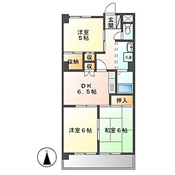 サンマンションチェリー 2階3DKの間取り