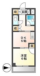 タウンＭ＆Ｅ　Ａ棟 3階1DKの間取り