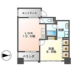 イズミ　ワン（ＩＺＵＭＩ　Ｉ） 10階1LDKの間取り