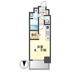 プレサンス名古屋菊井セルカ 7階1Kの間取り