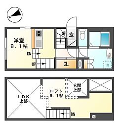 スコッツデール（Ｓｃｏｔｔｓｄａｌｅ） 1階ワンルームの間取り