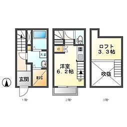 メゾン生駒町 1階1Kの間取り