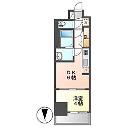 プレサンス上前津オレシア 7階1DKの間取り