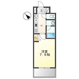 CITY SPIRE名古屋本陣（シティスパイア） 6階1Kの間取り