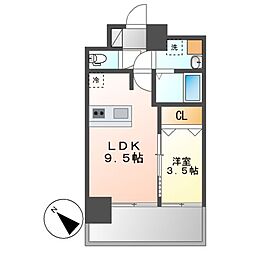 プレサンス上前津ディアシス 12階1LDKの間取り